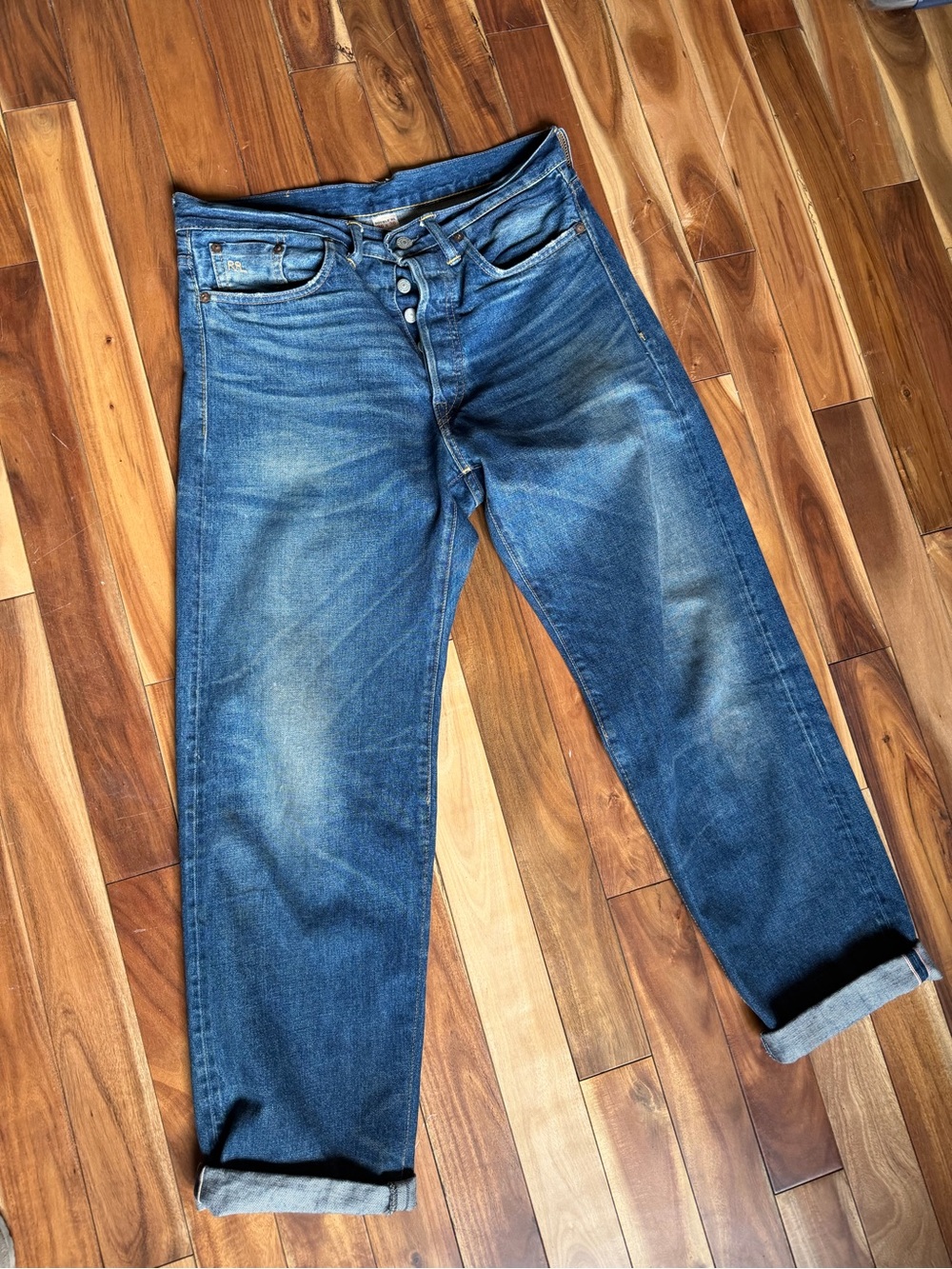 Ralph Lauren Double RL Men's Blue Relaxed Jeans five pocket vintage
